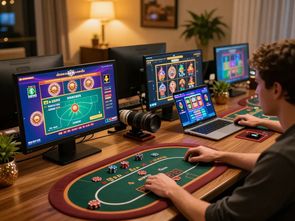 Engaging in online SC88 casino gaming on modern devices with a cozy atmosphere