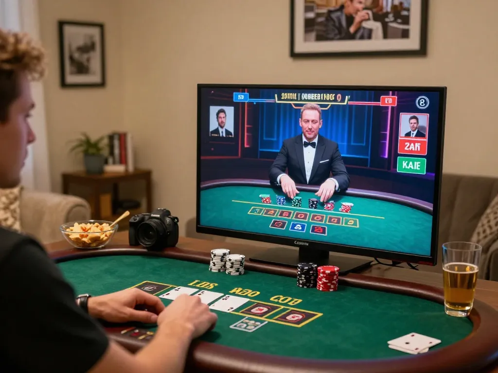 Engaging in online blackjack with Okwintv, showcasing dynamic gameplay and strategic betting moments.