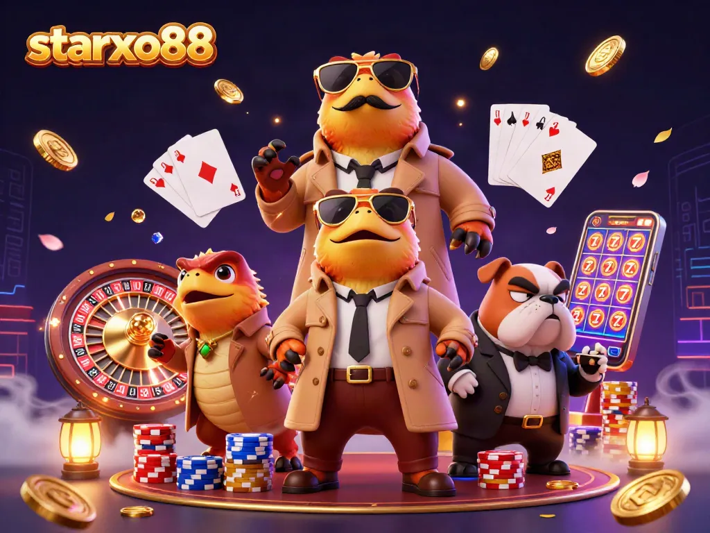 Engage with starxo88 in a thrilling VIP casino scene with three raptors and a bouncer.