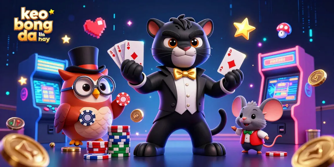 Engage with keo bong da hom nay in a lively casino scene with vibrant characters and gaming elements.