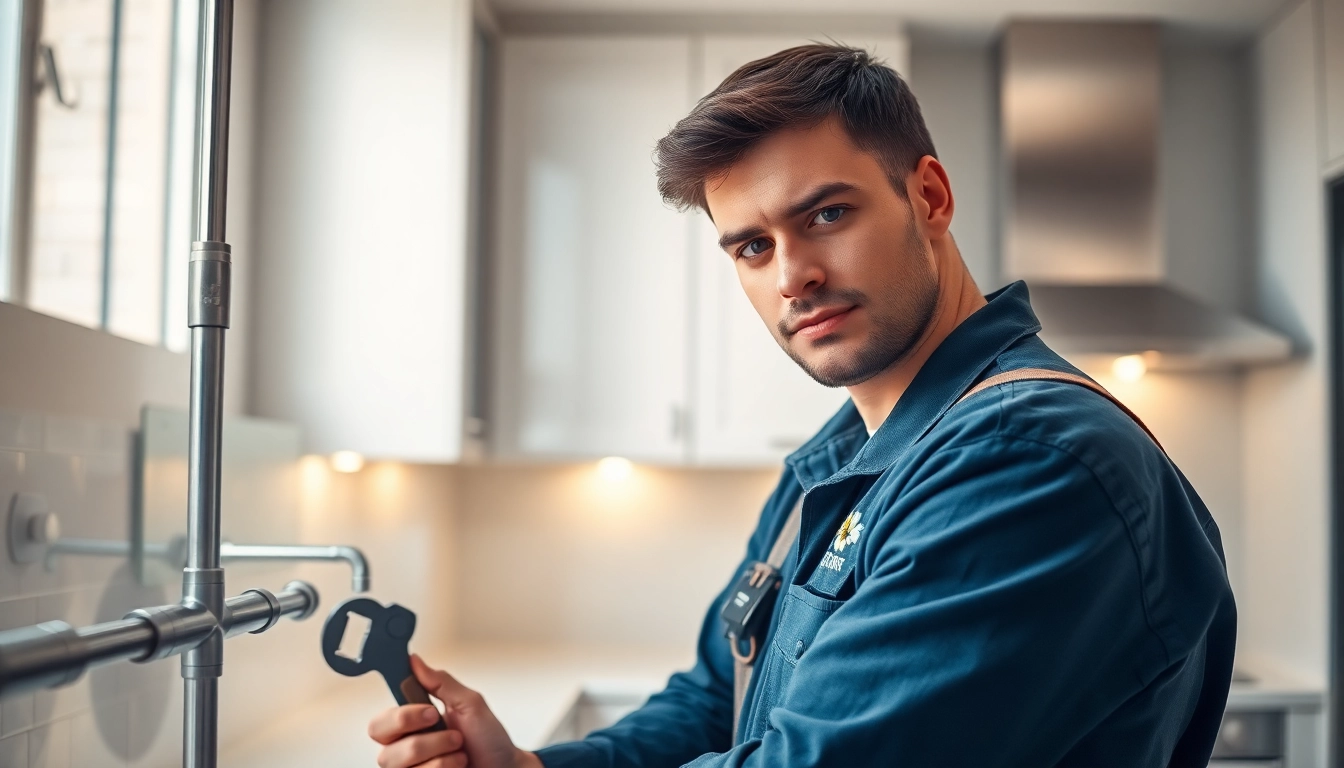 Skilled plumber knightdale fixing pipes in a modern kitchen.