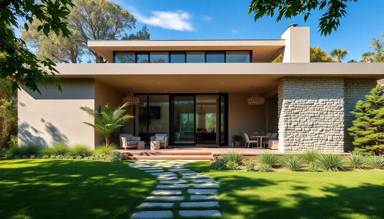 A stunning home featured on www.tbplhomes.com showcasing modern architecture and lush greenery.