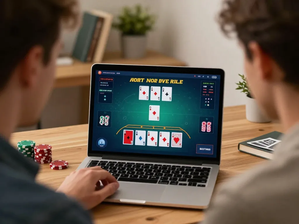 Engaging in a strategic online blackjack game at home via https://n188.build/ for responsible gambling