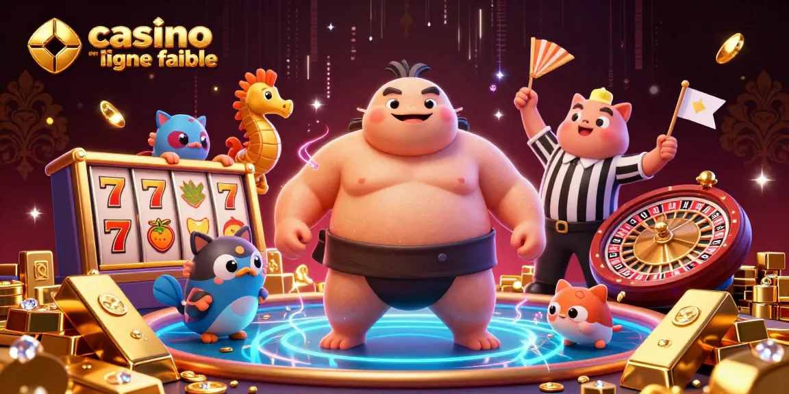 Profitez du jeu avec ce tableau animé, représentant un casino en ligne fiable avec des personnages et des éléments ludiques.