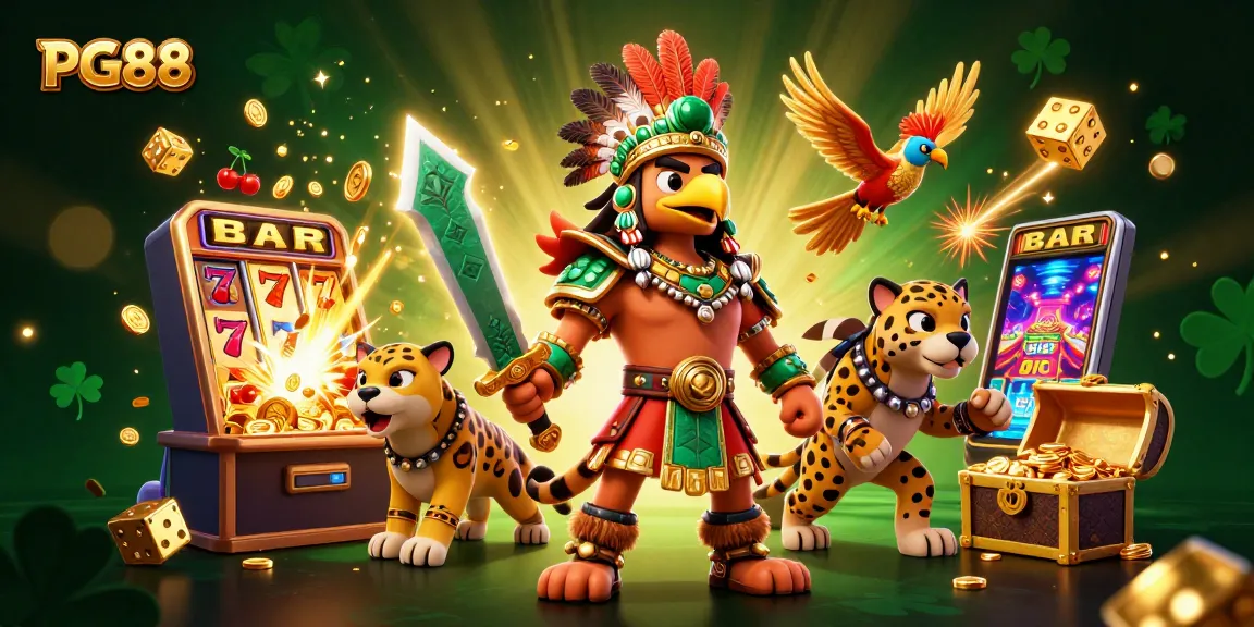 Play slots and win big at PG88, featuring dynamic characters and casino elements.