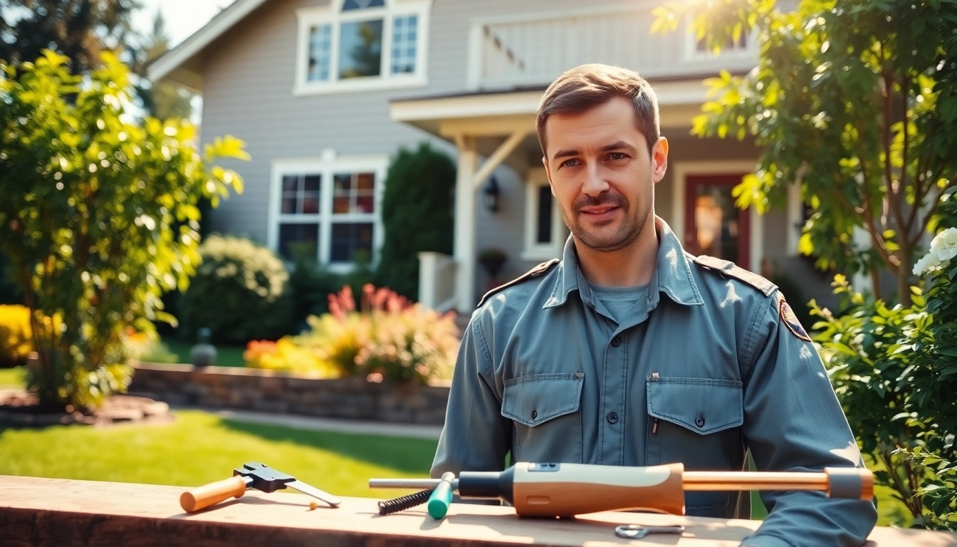 Residential exterminator service showcasing a professional exterminator inspecting a home for pests.
