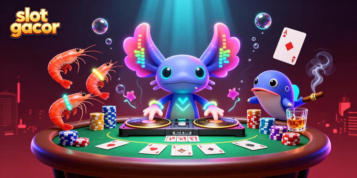 Menangkan slot gacor dengan DJ axolotl, ikan badut hype-man, dan udang menari di meja poker.
