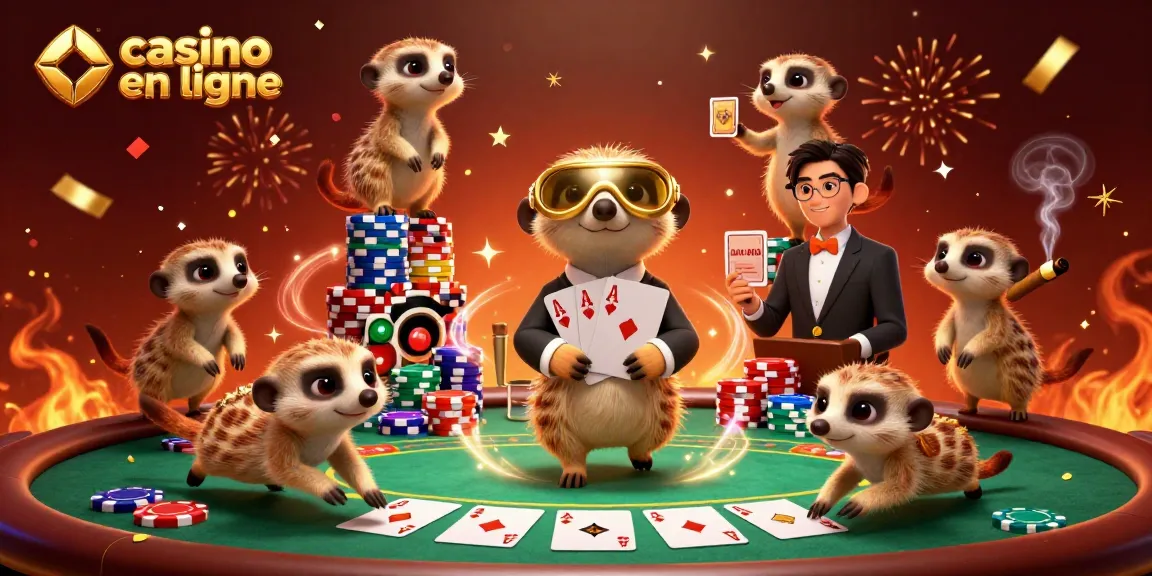 Plongez dans l'action du casino en ligne avec un groupe de suricates gérant une opération de jeu dynamique.