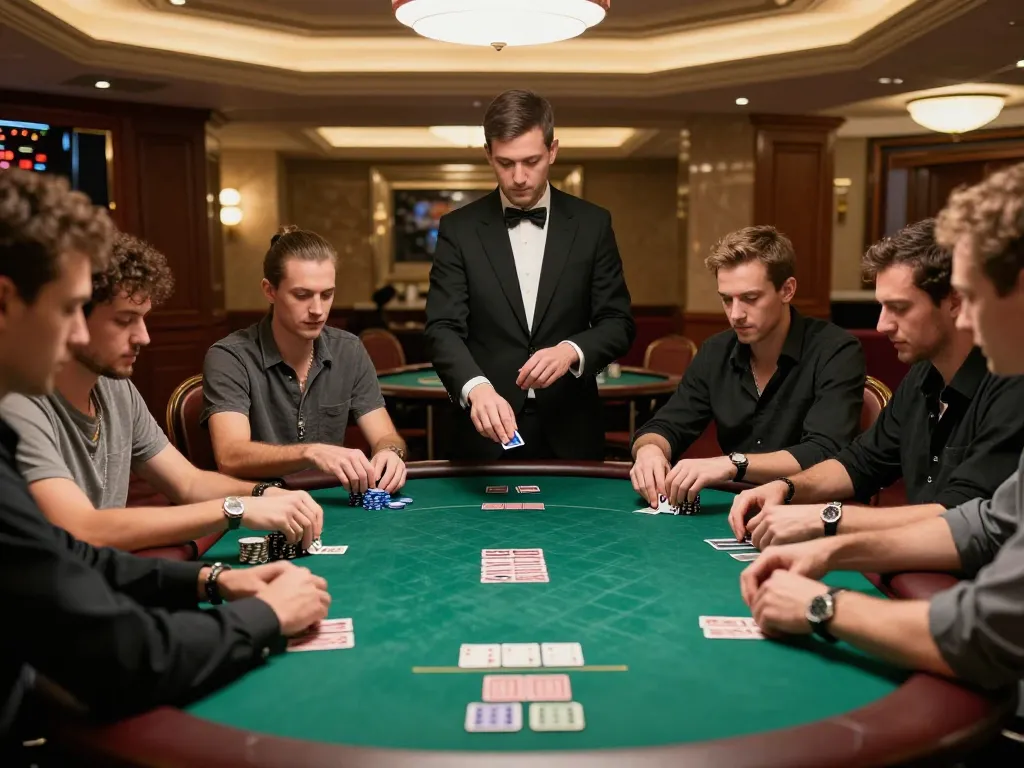 Players engage in a high-stakes poker game at DA88 casino table, showcasing strategy and excitement