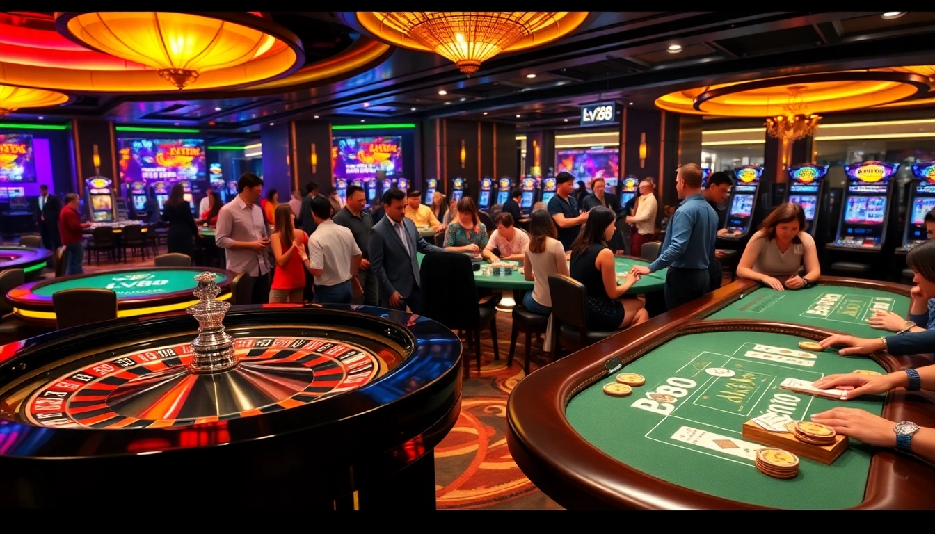 Experience thrilling gameplay at LV88 casino with vibrant chips and exciting roulette action.