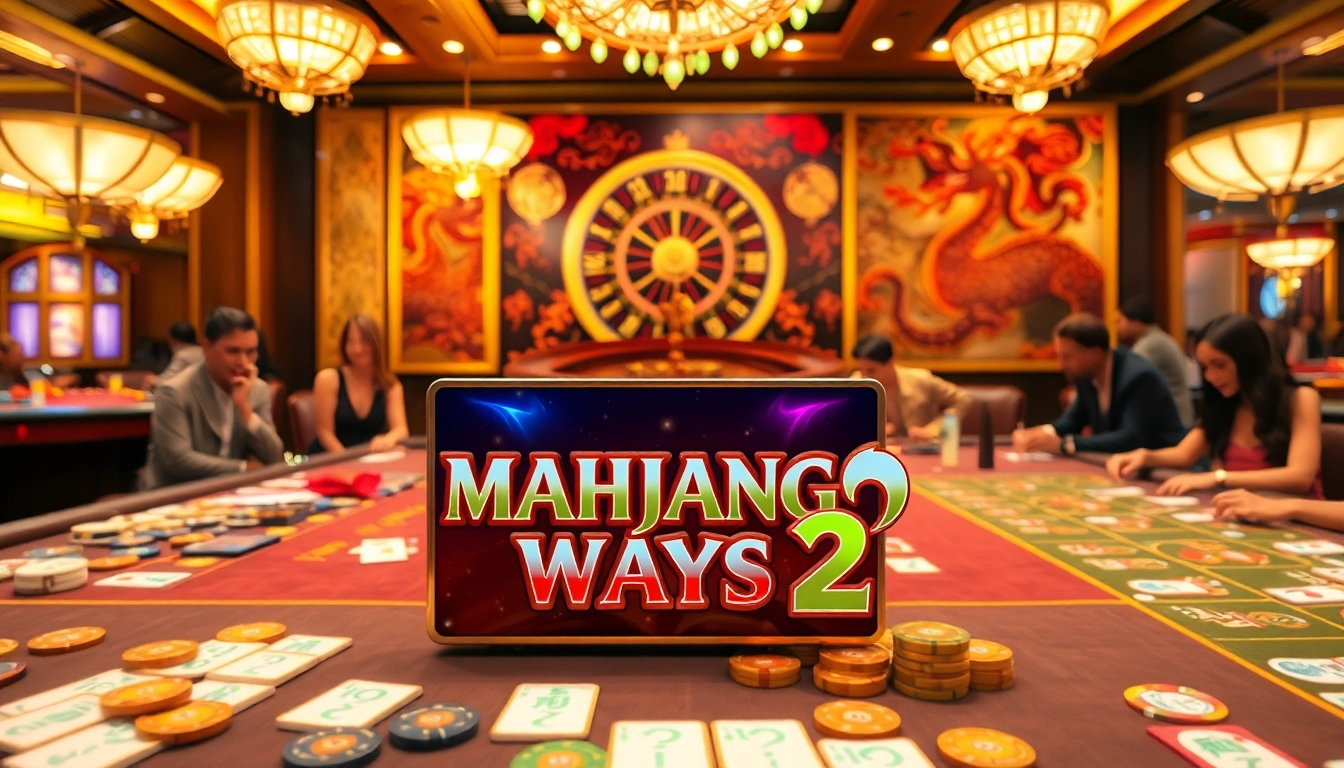 Rasakan kegembiraan Mahjong Ways 2 di kasino mewah yang menampilkan mesin slot berwarna-warni dan meja kartu.