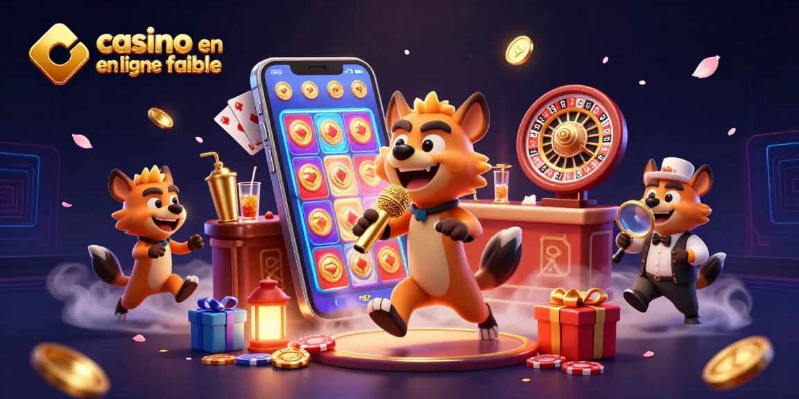 Imaginez une scène humoristique avec un casino en ligne fiable mettant en avant des hyènes comiques au micro, servant des boissons et vérifiant des identités.