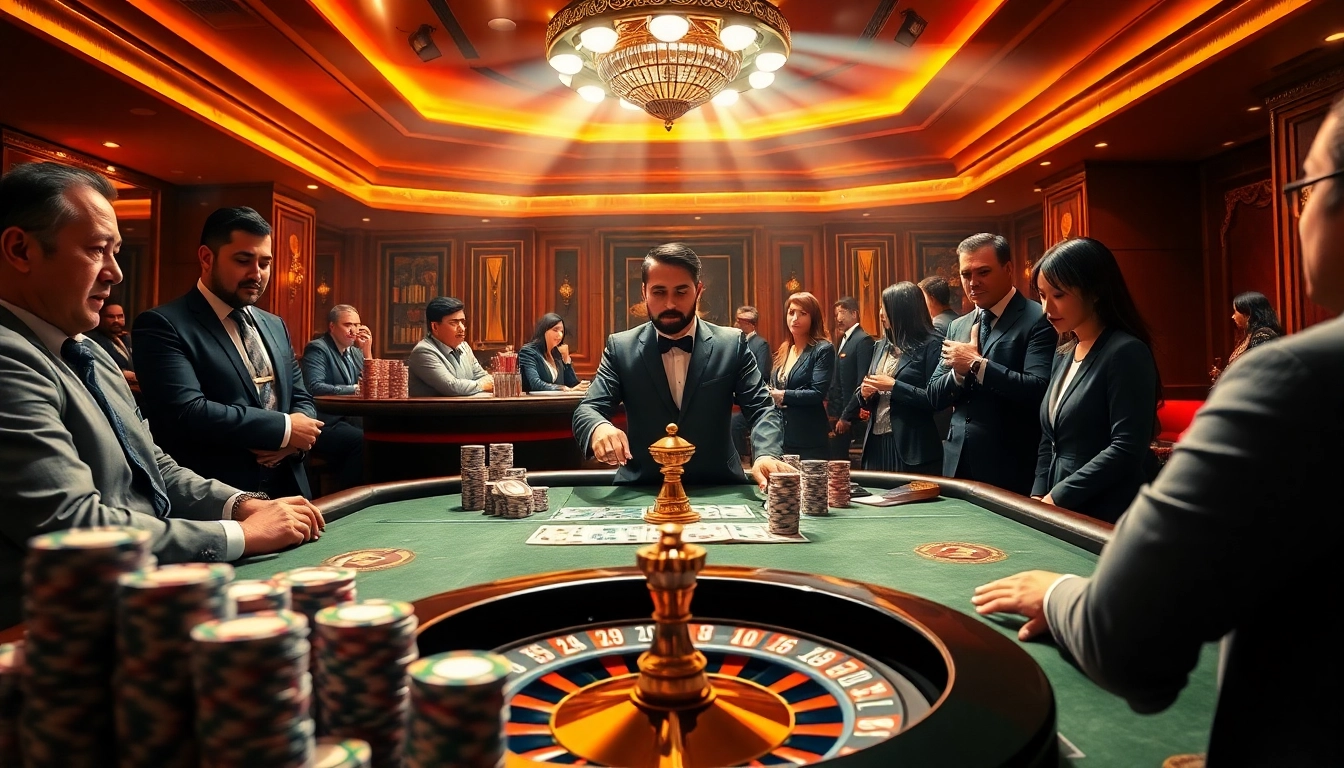 Play intense poker at xx88's lavish casino tables surrounded by eager players.