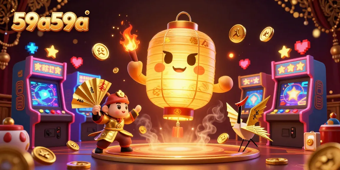 Engage with vibrant gameplay at 59a59a, featuring golden lanterns and dynamic arcade elements.