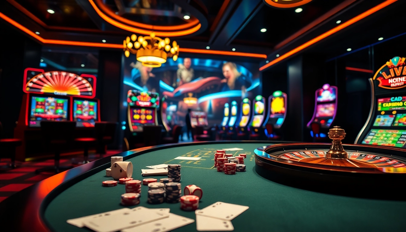 Engaging online gambling experience at https://luck8.army/ with vibrant tables, poker chips, and exciting gameplay.