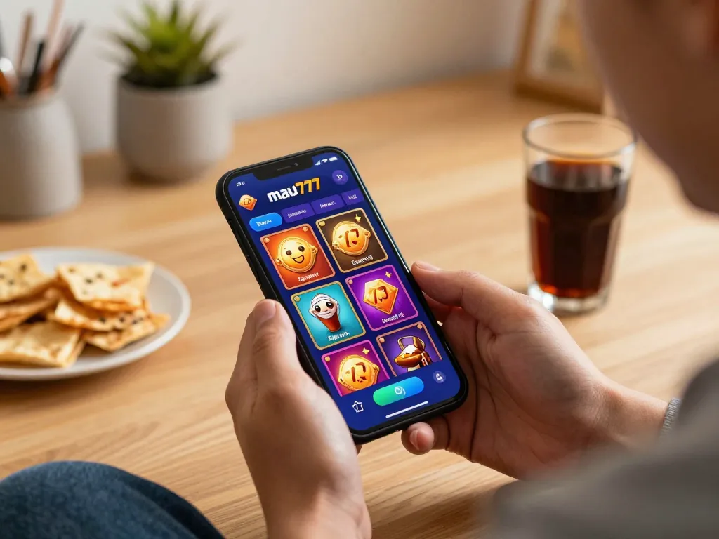 Engaging mobile gaming with the mau777 app showcasing exciting slot options.
