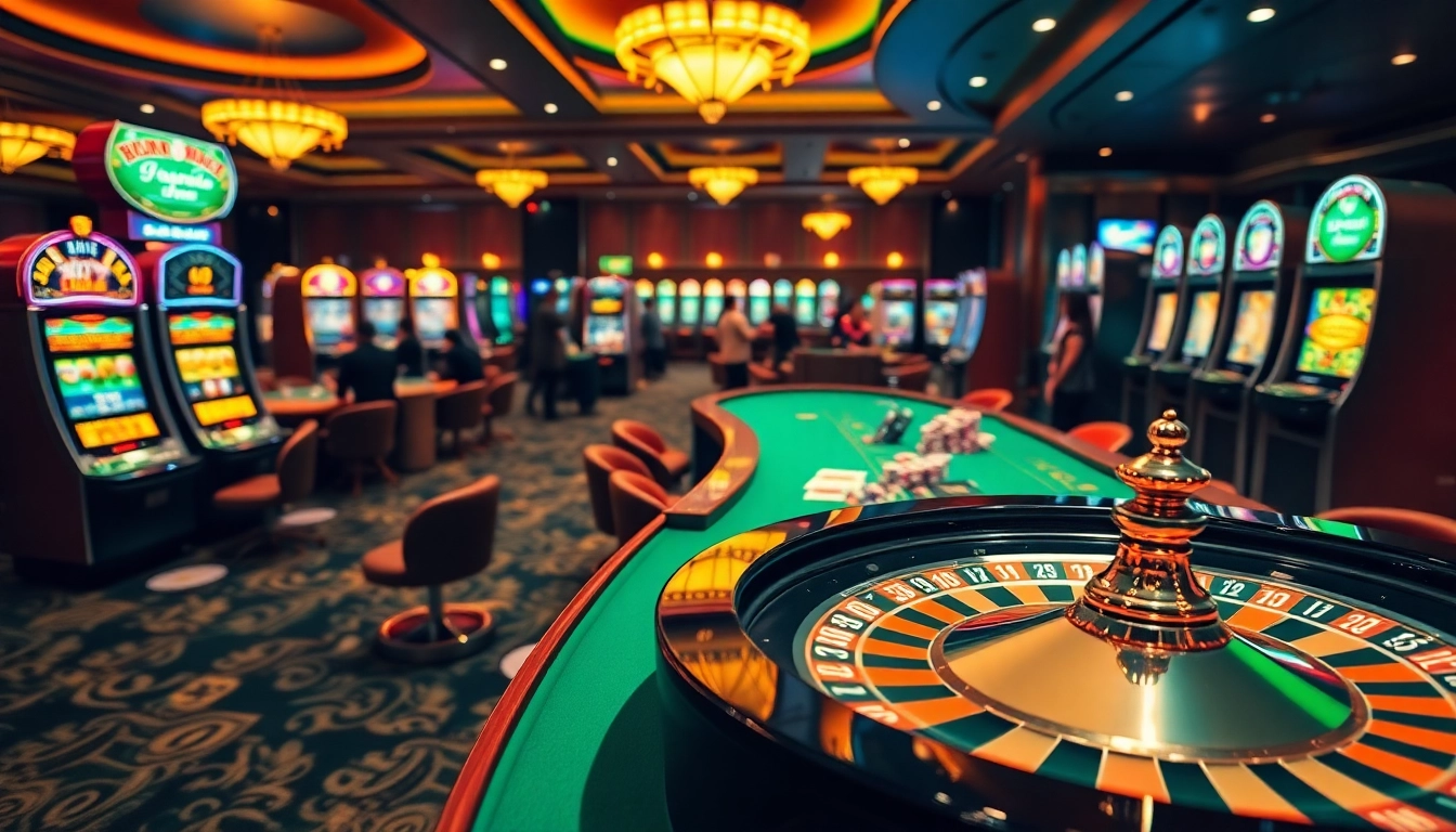 Experience the excitement of HM88 as players engage in thrilling games at a luxurious casino.