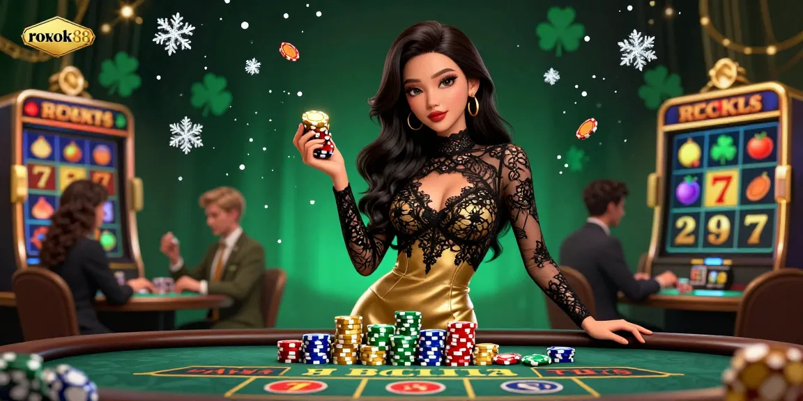 Experience thrilling baccarat gameplay at rokok88 with glamorous style and high-value casino chips.