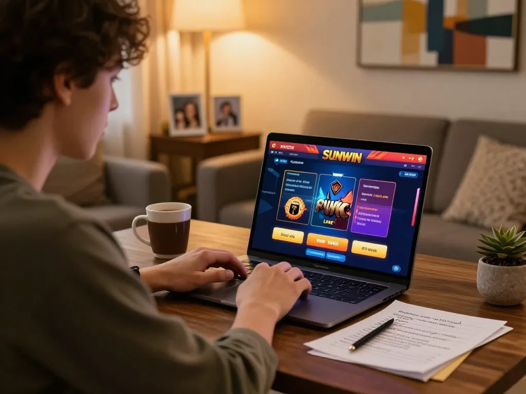 Sit at home enjoying the SUNWIN LINK with online casino games in a cozy setting.