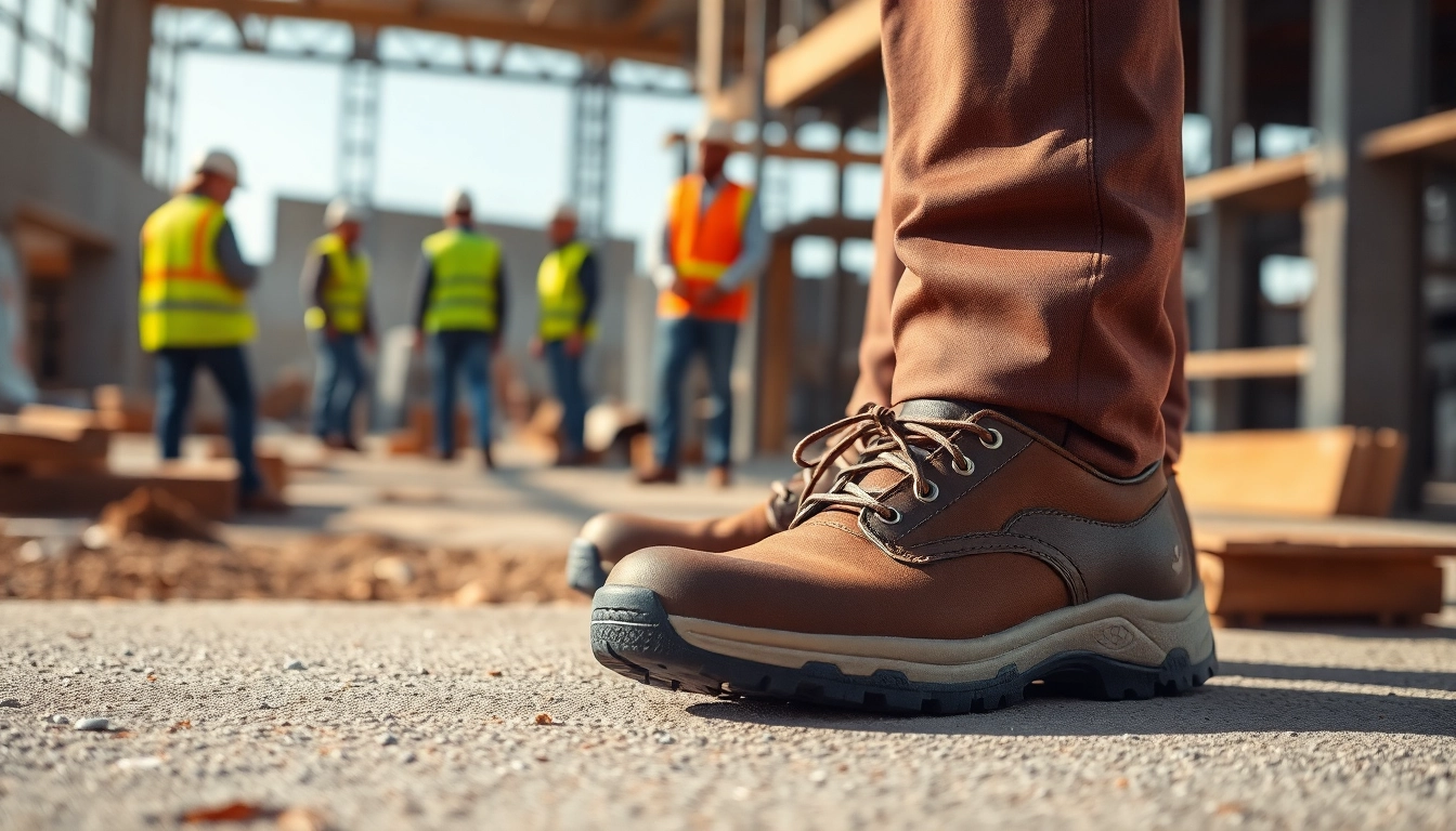 Showcasing Safetoe steel toe shoes Kenya in a work environment emphasizing safety features and durability.