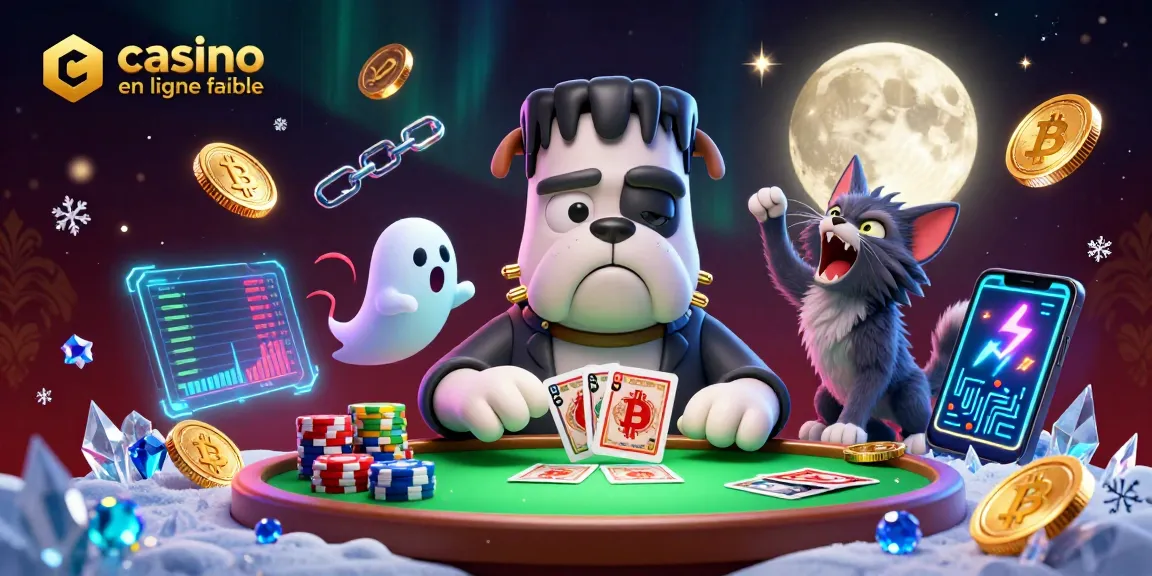 Jouer dans un casino en ligne fiable avec un bulldog monstrueux et des pièces de crypto-monnaie scintillantes.