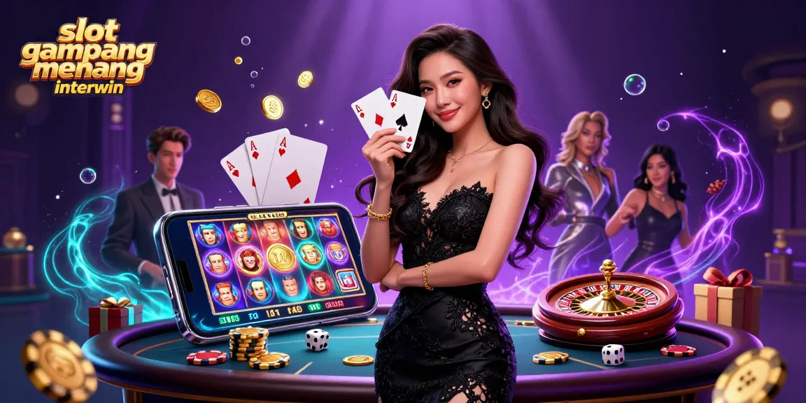 Experience high wins with slot gampang menang interwin in this vibrant 3D casino illustration.