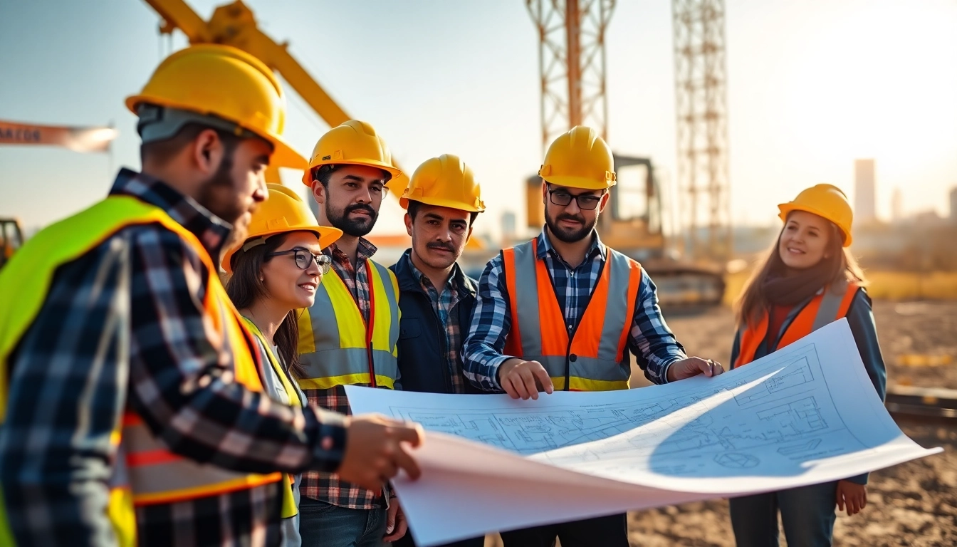 Tennessee construction association professionals collaborating on a job site.