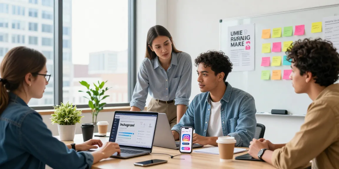 Buy Instagram followers with digital marketing team analyzing strategies.