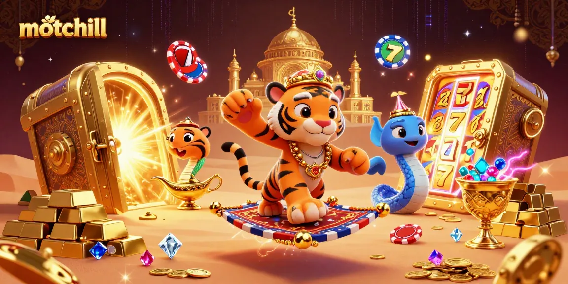 Experience thrilling wins at motchill with vibrant casino adventures featuring slot reels and treasures!