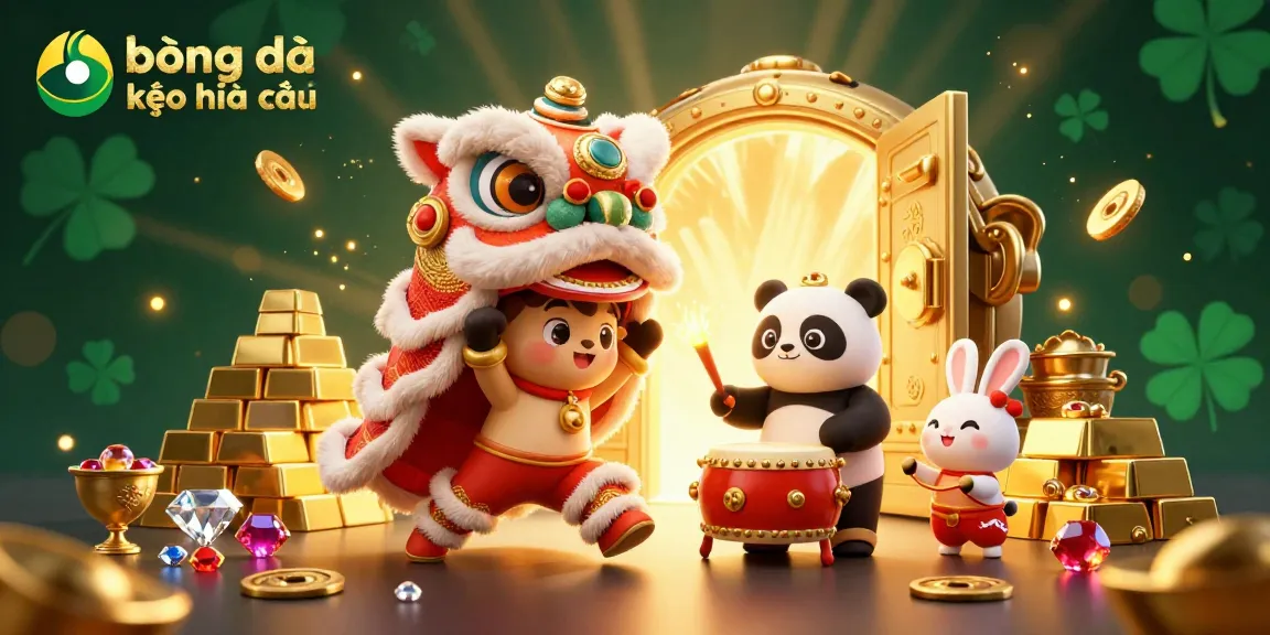 Engage with bóng đá kèo nhà cái featuring a lion dance, jewels, and vibrant 3D illustrations to enhance your betting experience.