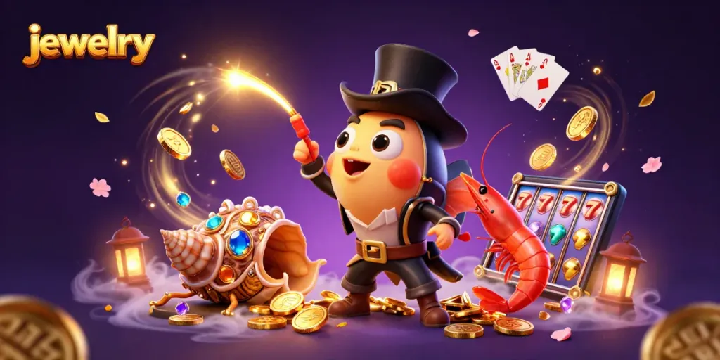 Experience the sparkle of jewelry as the anglerfish lures golden wins amidst vibrant gambling action.