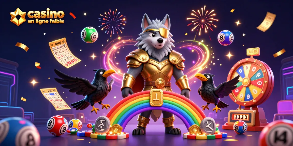 Illustration de casino en ligne fiable avec Odin, ses corbeaux et des éléments de jeu vibrant.