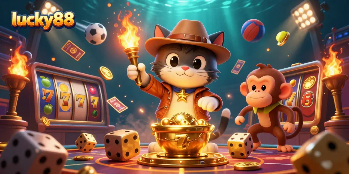 Experience thrilling gameplay with lucky88 in a vibrant casino scene filled with dynamic action and golden opportunities.