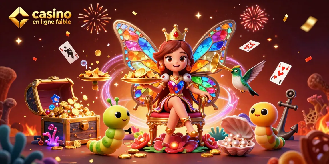 Profitez du jeu au casino en ligne fiable avec une reine papillon enchantée entourée de joyaux scintillants.