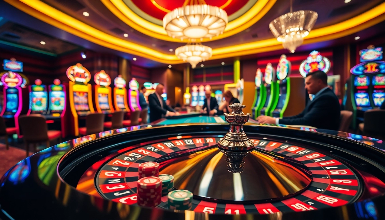 Temukan vegas88 link alternatif dengan pemain terlibat di meja roulette kasino yang meriah.