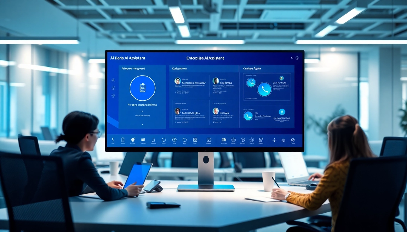Streamlined enterprise ai assistant displayed on a digital workspace, enhancing productivity.
