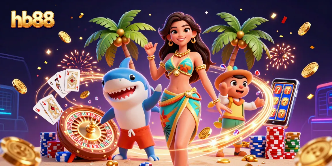 Engage with hb88's thrilling casino experience featuring vibrant characters and energetic gaming elements.