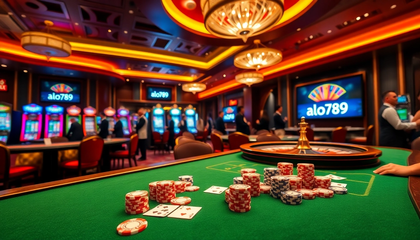 Celebrating victories at ALO789 with lively casino gaming and elegant interiors filled with excitement.