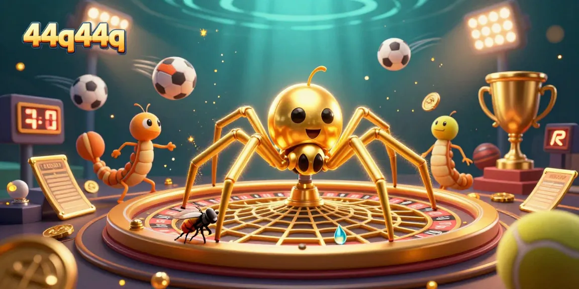 Place bets with 44q44q as the golden spider spins a roulette wheel web!