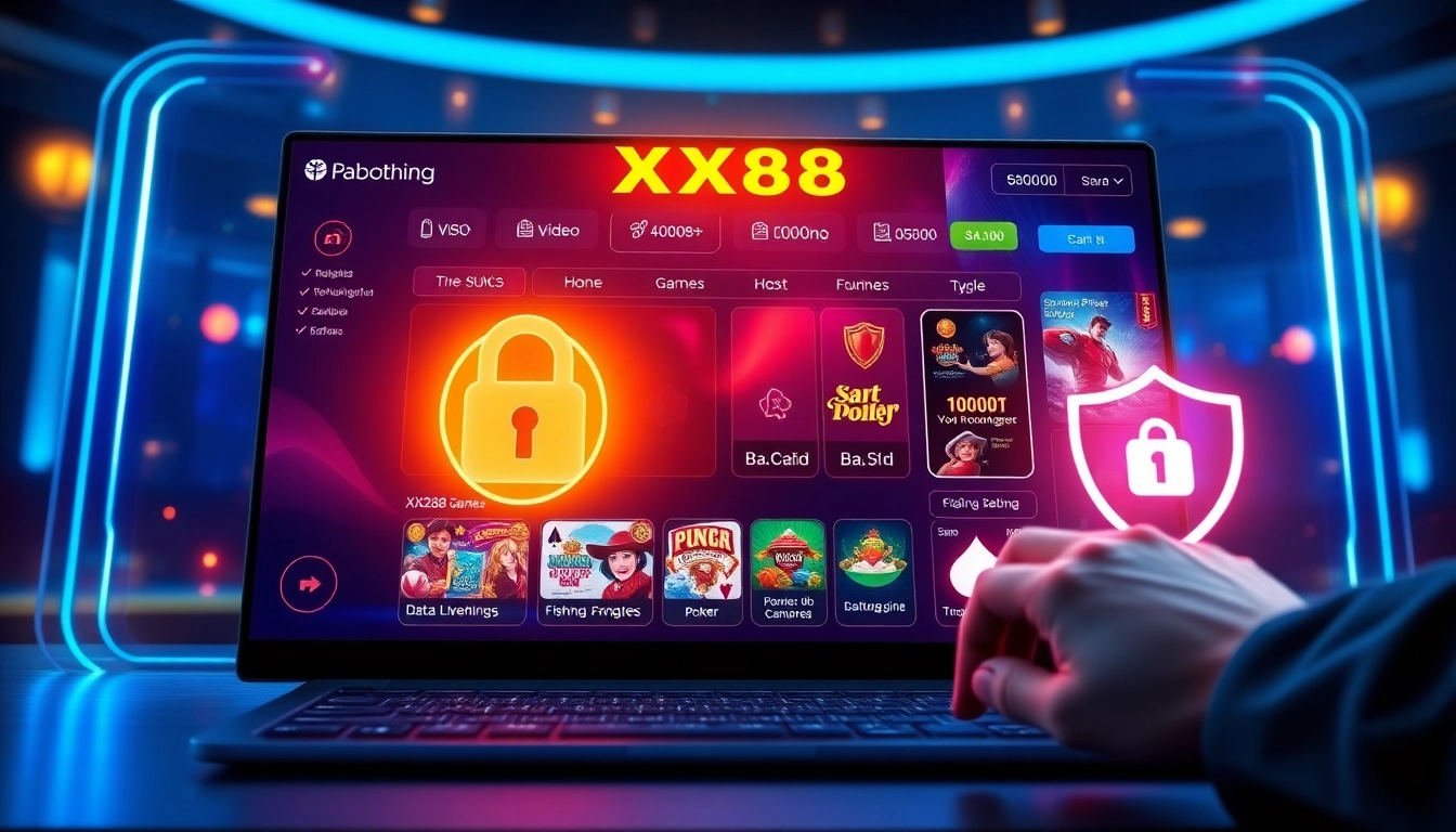 XX88 betting platform interface showcasing live games with a secure digital layout.
