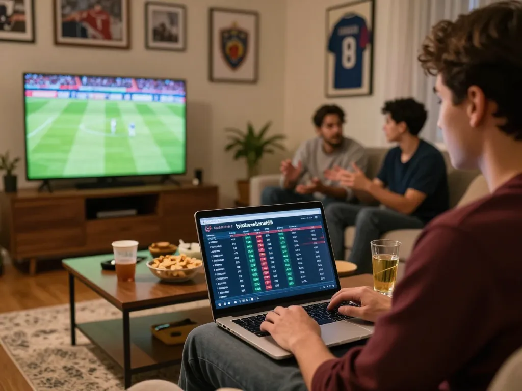 Enjoying sports betting at home while analyzing betting odds from tylekeonhacai88