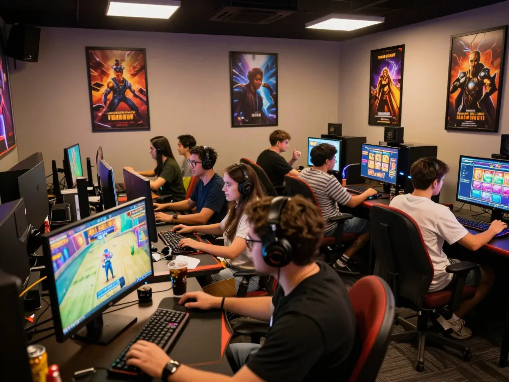 Exciting online gaming experience at vegasslot77 with players enjoying vibrant slot games