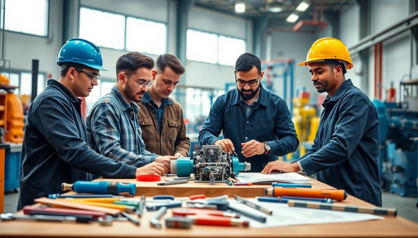 Engaged apprentices in hands-on mechanical training through dynamic apprenticeship programs.