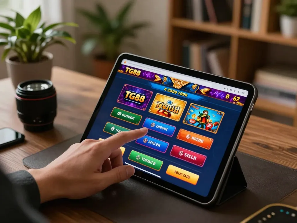Engaging in TG88 online casino gaming strategy with colorful betting options displayed.