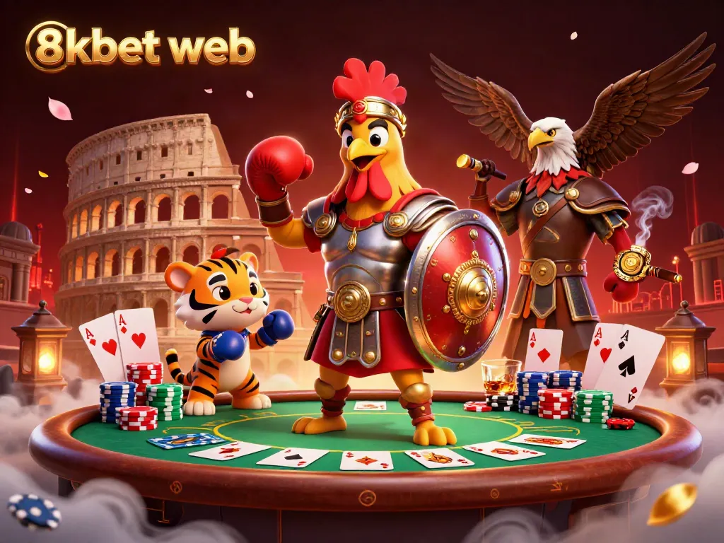 Experience thrilling gaming action at 8xbet web with a vibrant poker scene featuring dynamic characters and elements.