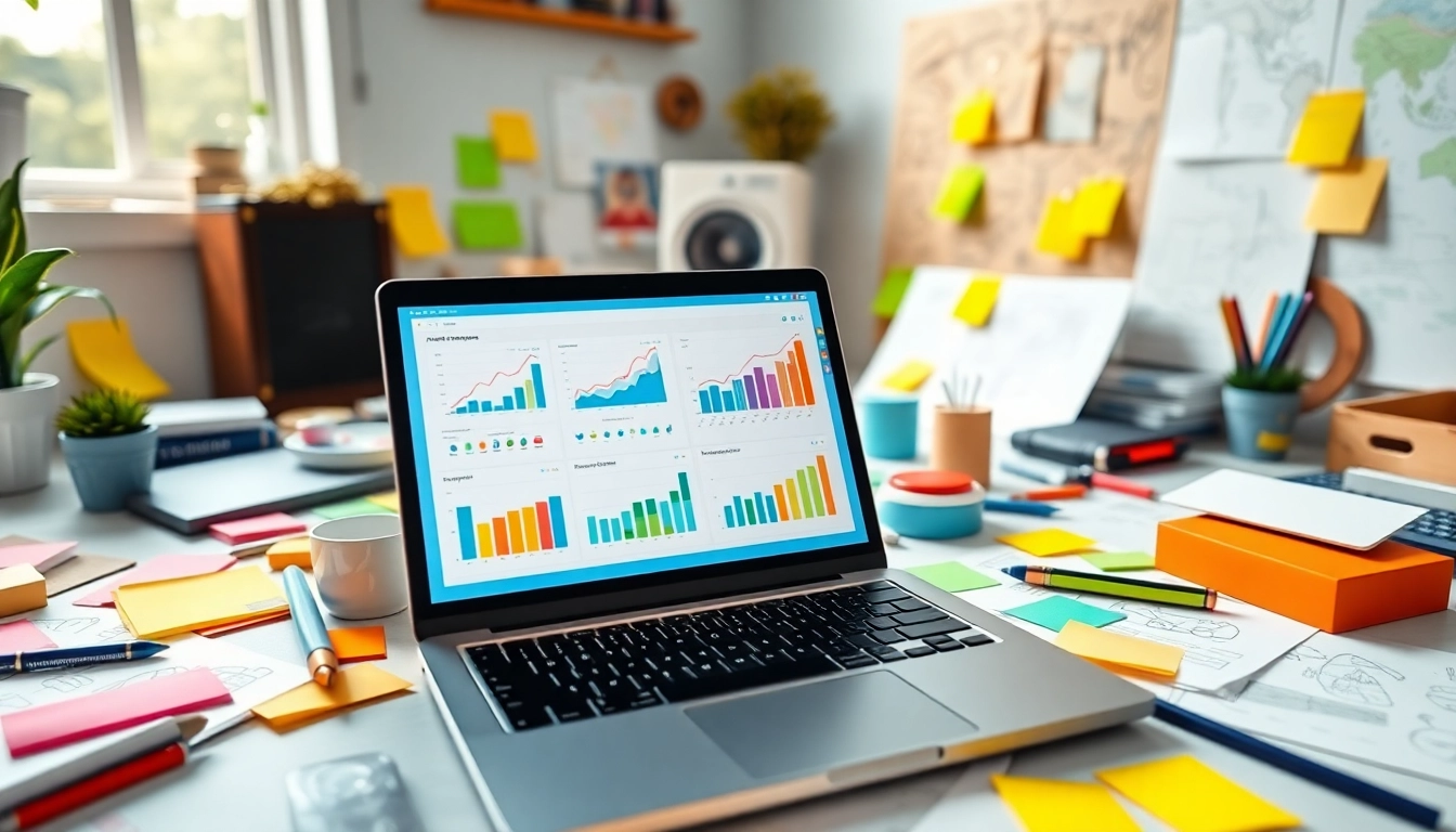 Visualize vj88 digital marketing strategies through an engaging workspace filled with tools.