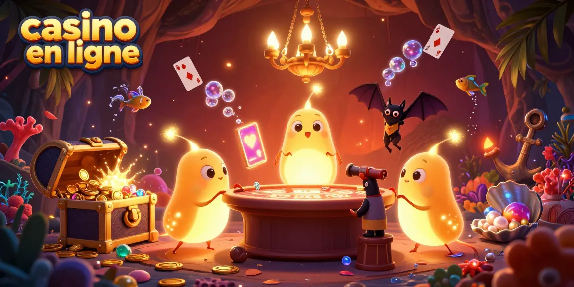 Jouez au casino en ligne avec des jeux illuminés par des vers luisants dans un décor coloré.