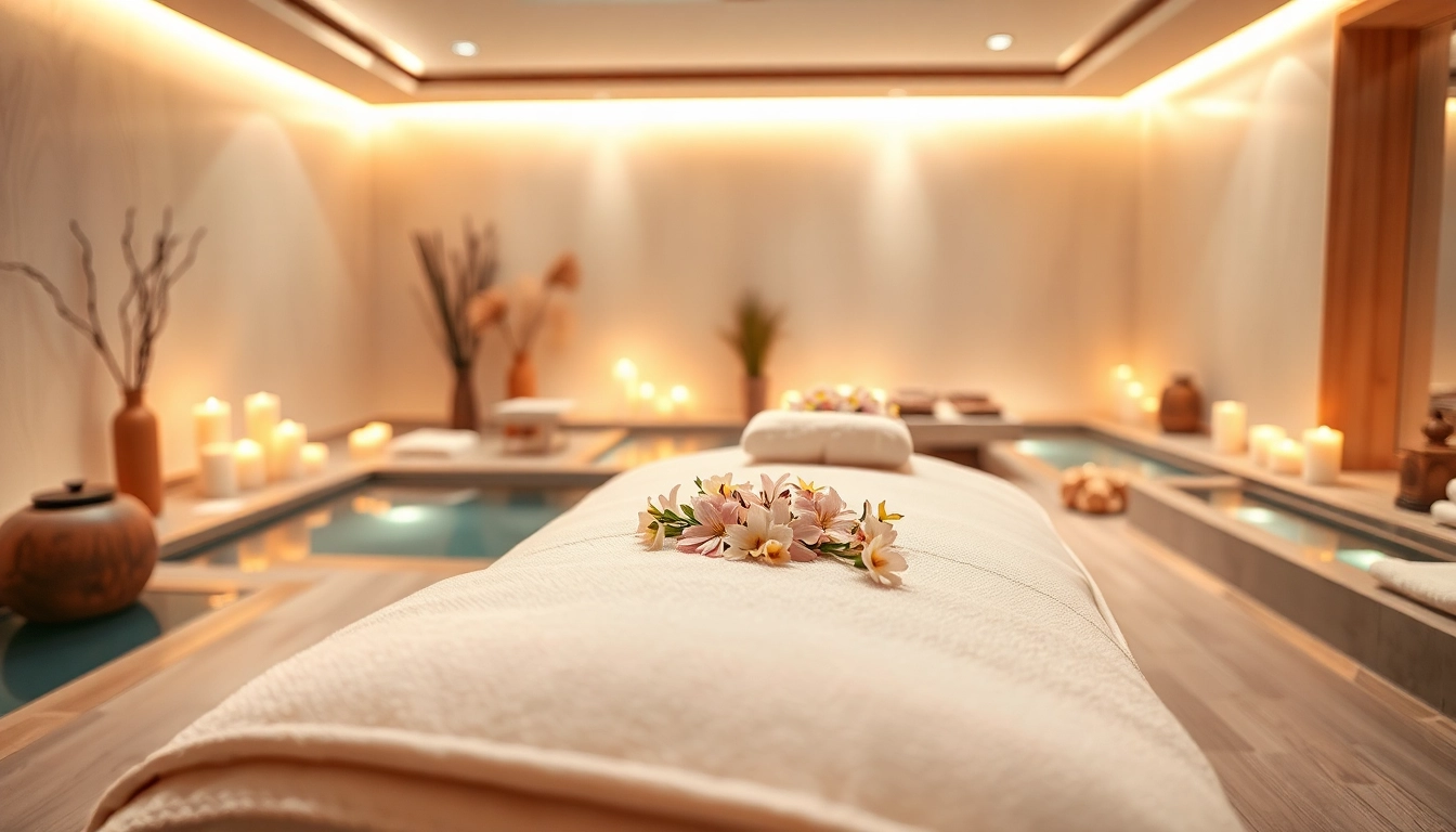 Relaxing atmosphere at beauty spas near me with soothing decor and serene setting.