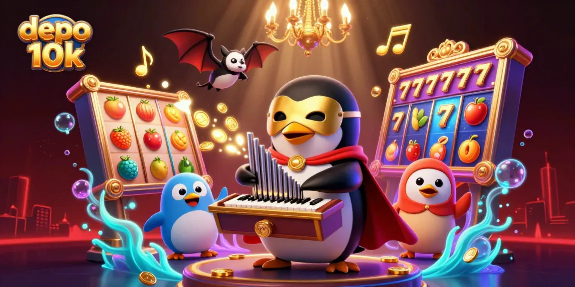 Experience the excitement of depo 10k slot gameplay with vibrant symbols of fortune and dynamic casino elements.