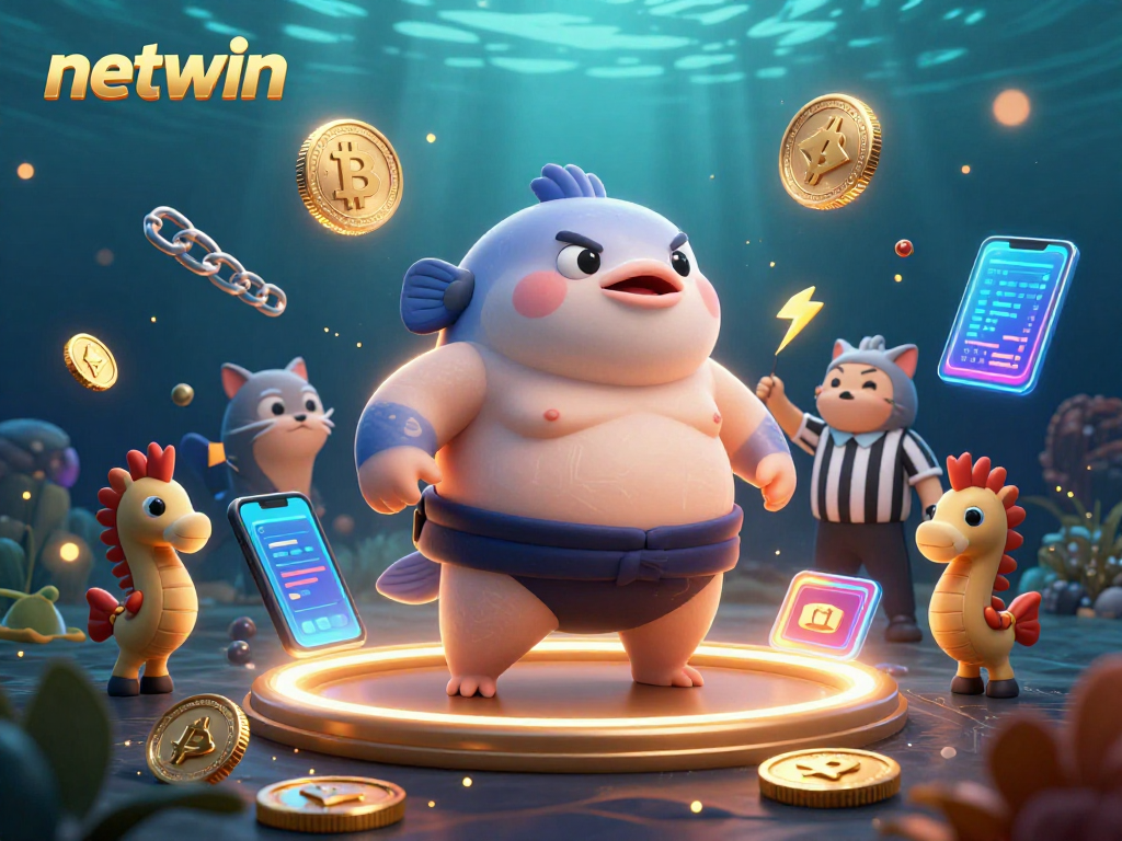 Engage with the netwin universe through exciting underwater gambling scenes featuring a fugu and catfish referee.